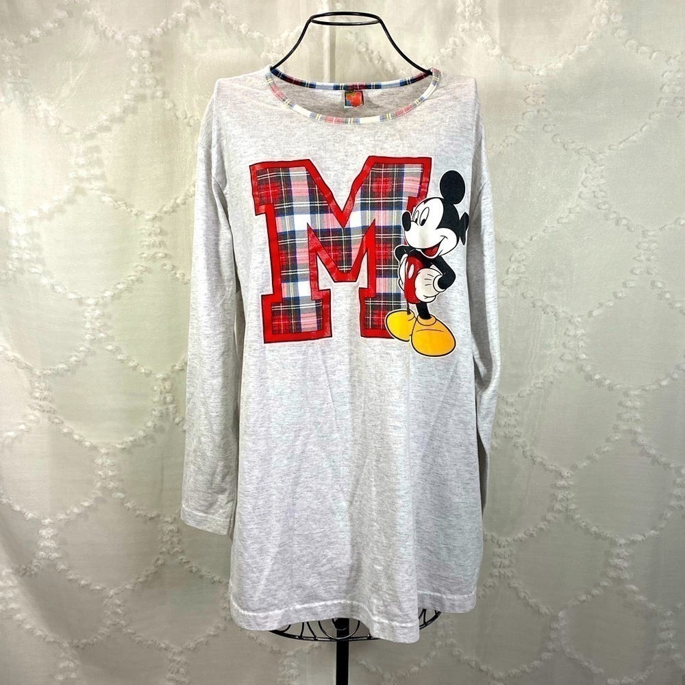 Vintage Mickey Mouse shirt with plaid letter - Picture 1 of 9